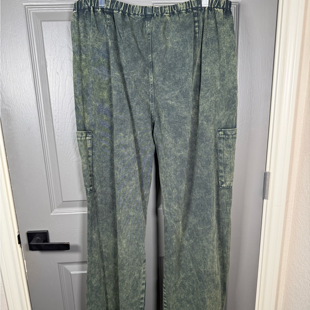 Fashion Nova Acid Wash Cargo Joggers